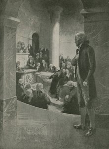 Thomas Jefferson luistert naar de verraadsspeech door English School