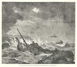 Gij breekt de schepen van Tarsis met een oostenwind, Psalm XLVIII, 7 (gravure) door English School