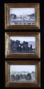 Drie boslandschappen, c.1840 door English School