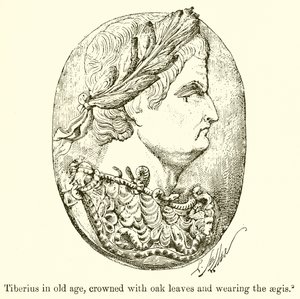 Tiberius op Oude Leeftijd, Gekroond met Eikenbladeren en dragend de Aegis door English School