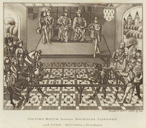 Tornooi tussen Nicholas Clifford en John Boucmel, een Fransman door English School