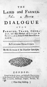 Titelpagina voor The Laird and Farmer door de auteur van de Familiar Catechism, gepubliceerd 1750