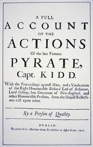 Titelpagina van een leven van de piratenkapitein William Kidd, gepubliceerd in Londen in 1701