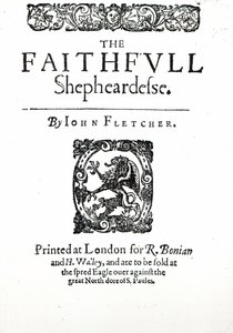 Titelpagina van The Faithfull Shepherdess door John Fletcher, c.1609