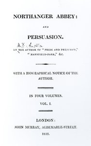 Titelpagina van Northanger Abbey en Persuasion door Jane Austen, eerste editie, 1818