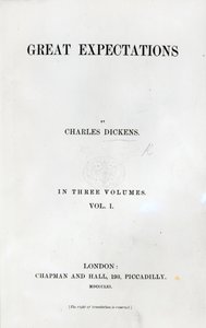Titelpagina van Great Expectations door Charles Dickens, eerste editie, 1861