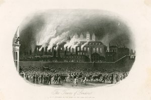 Brand in de Tower of London, 1841 door English School