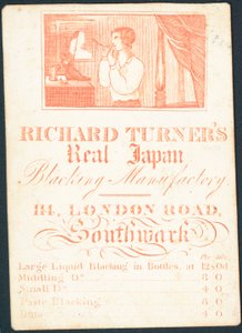 Handelskaart, Richard Turners Real Japan Blacking Manufactory door English School