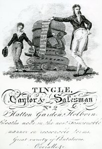 Handelskaart voor Tingle, Taylor en Salesman, No 2 Hatton Garden, Holborn door English School