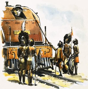 Trein met Afrikanen door English School