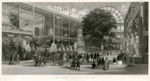 Transept Kijkend naar het Noorden, Grote Tentoonstelling, 1851 door English School