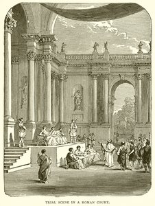 Rechtszaak in een Romeinse rechtbank door English School