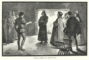 Beproeving door Orde, het gloeiend hete ijzer (gravure) door English School