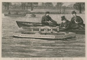 Proef van een nieuwe stoomkanaalveerboot op de Serpentine door English School