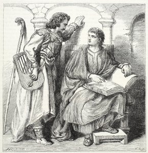 Troubadour en Barbe, illustratie uit The History of Protestantism door James Aitken Wylie (1808-1890), gepubliceerd 1878