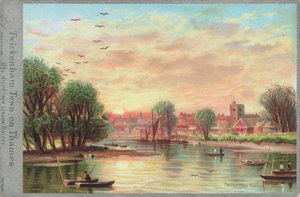 Twickenham Town aan de rivier de Theems door English School