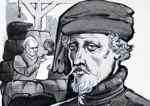 Ongeïdentificeerd portret van koopman door English School