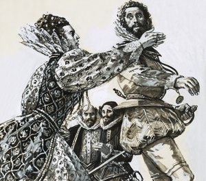 Ongeïdentificeerde scène met Elizabeth de Eerste