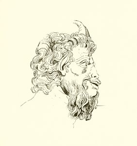 Vereniging van een menselijk gezicht met dat van een geit, uit de Villa Albani door English School