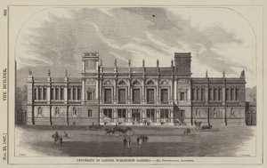 Universiteit van Londen, Burlington Gardens, Mr Pennethorne, Architect (gravure)