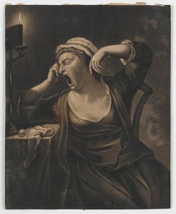 Zonder titel (vrouw geeuwend), ca.1780 door English School
