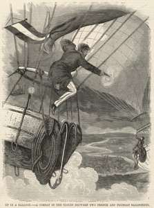 In een luchtballon; Een gevecht in de wolken tussen twee Franse en Pruisische ballonvaarders door English School