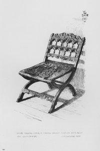 Victoria en Albert Museum: Kinderklapstoel, in gesneden walnoot, Vlaams, circa 1600