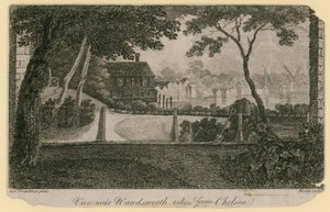 Uitzicht nabij Wandsworth vanaf Chelsea door English School