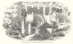 Uitzicht op Grot bij Karli (gravure)