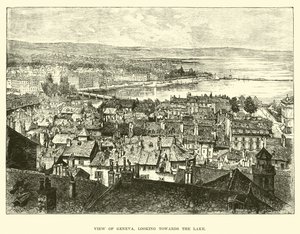Zicht op Genève, richting het meer door English School