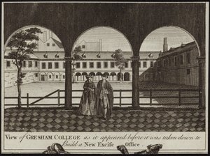 Uitzicht op Gresham College door English School