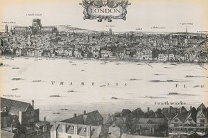 Uitzicht op Londen door Wenceslaus Hollar, 1647 door English School