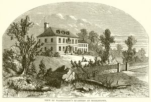 Uitzicht op Washingtons kwartieren in Morristown door English School