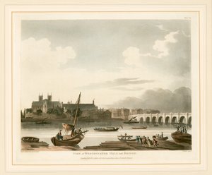 Uitzicht op Westminster Hall en de brug