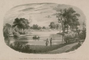 Uitzicht op het kanaal, St Jamess Park, Londen, voor de verbeteringen