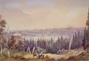 Uitzicht op de Gouden Hoorn, ca. 1840 door English School
