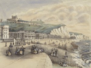 Uitzicht op de Marine Parade en het kasteel, Dover door English School