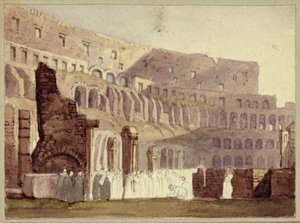 Zicht op het Romeinse Colosseum, ca. 1800 door English School