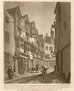 Uitzicht op het zuidelijke uiteinde van Thieving Lane (de laatste jaren Bow Street genoemd) door English School