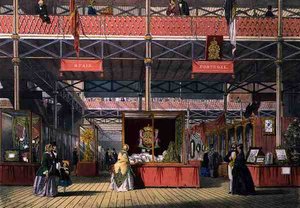 Uitzicht op de Spaanse en Portugese secties van de Grote Tentoonstelling van 1851, uit Dickinson