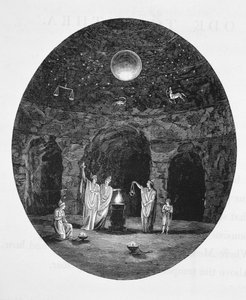 Uitzicht op de oude mysterieuze rituelen gevierd in de Mithraïsche grot