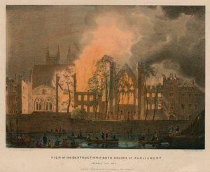 Uitzicht op de vernietiging van beide Huizen van het Parlement, 16 oktober 1834