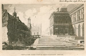 Uitzicht op het binnenste deel van het oude Somerset House, Strand, Londen