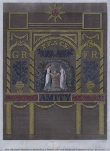 Uitzicht op de prachtige verlichting bij het huis van M Otto in Portman Square, Londen, op de avond van de vredesverklaring, 29 april 1802