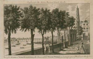 Uitzicht op de trappen bij York Buildings in de Strand