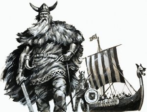 Viking en langschip