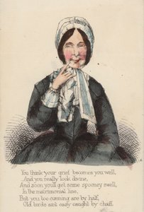 Valentijnskaart met azijn (kleurenlitho) door English School