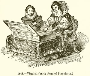 Virginaal (vroege vorm van pianoforte) door English School