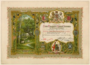 Bezoek van Koningin Victoria aan Epping Forest, 1882 door English School