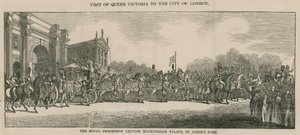Bezoek van Koningin Victoria aan de City of London, vertrek uit Buckingham Palace